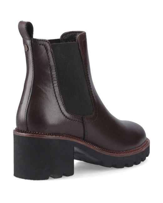 Hush Puppies Brown Gaia Leather Chocolate Heeled Chelsea Boots