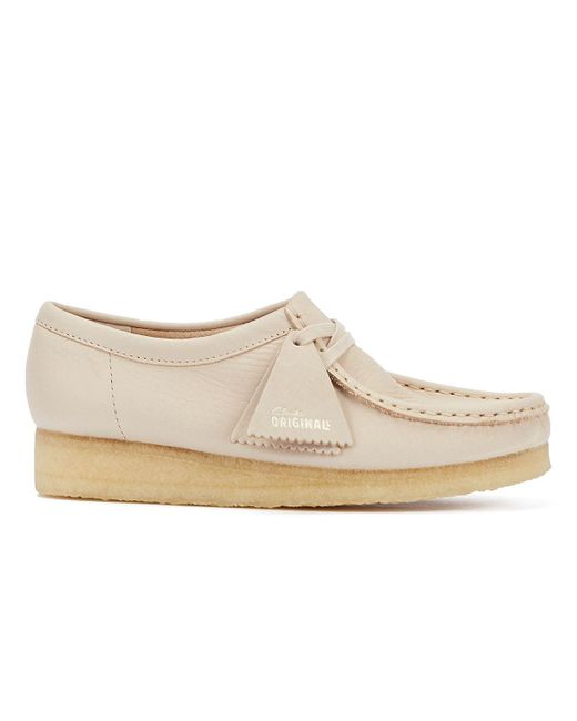 Clarks White Wallabee Women's Leather Shoes