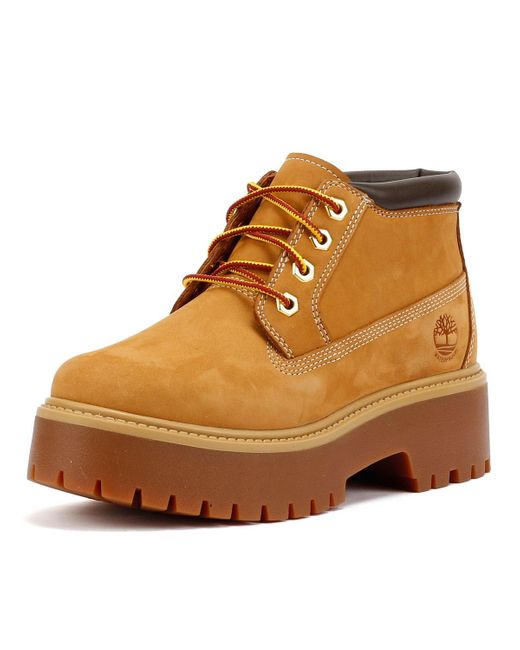 Timberland Brown Stone Street Nellie Leather Wheat Boots