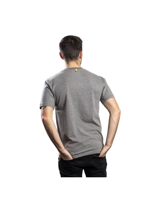 Caterpillar Gray Trademark Logo Cotton T-Shirt for men