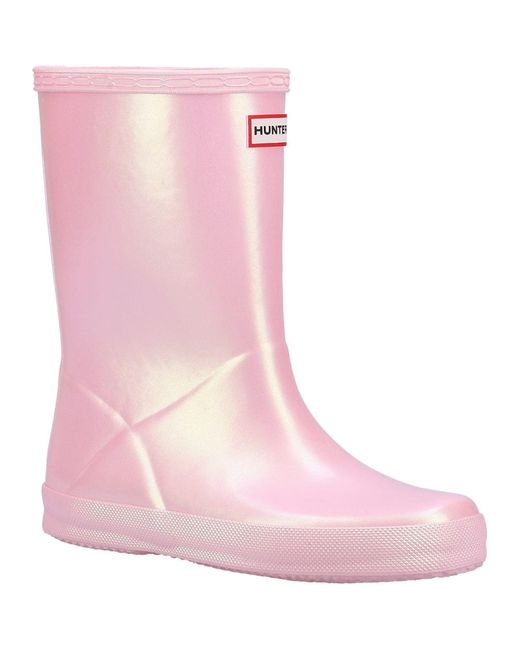 Hunter Pink First Nebula Rubber Bella Wellington Boots