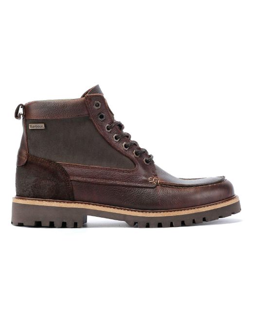 Barbour Brown Sheene Leather Boots for men