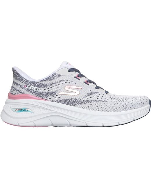 Skechers Gray Arch Fit 3.0 Textile Mesh/Multi Trim Trainers
