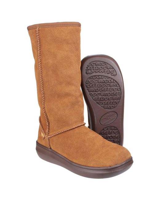 Rocket Dog Brown Sugardaddy Suede Chestnut Boots