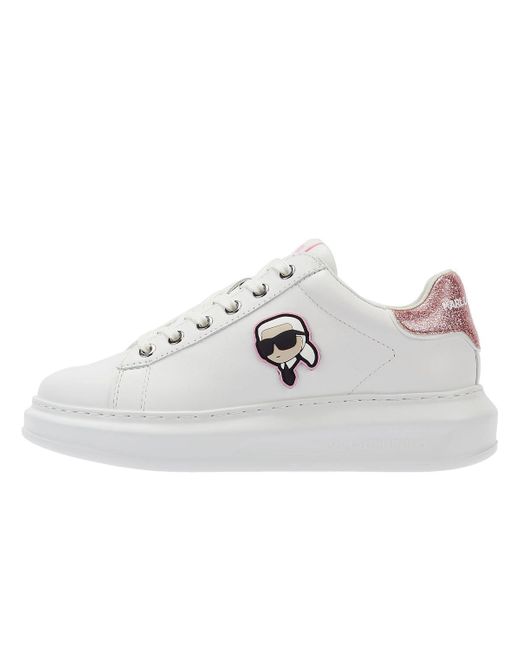 Kapri Nft Lo Pizzo Scarpe Da Ginnastica Donna Bianche/Rosa di Karl Lagerfeld in White