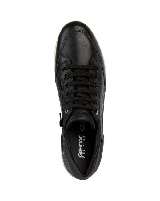 Geox D Myria Faux Leather Women's Black Trainers
