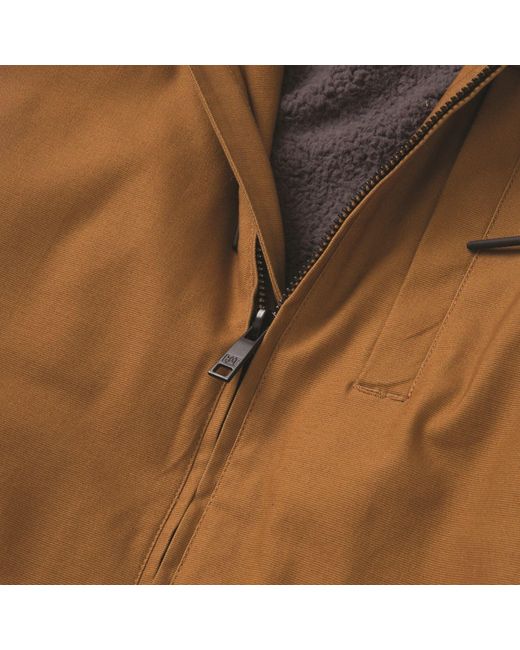 Caterpillar Brown Hooded Sherpa Lined Fleece Jacket for men