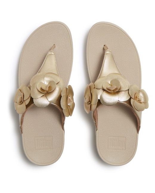 Fitflop Metallic Lulu Flower Toe-Post Sandals