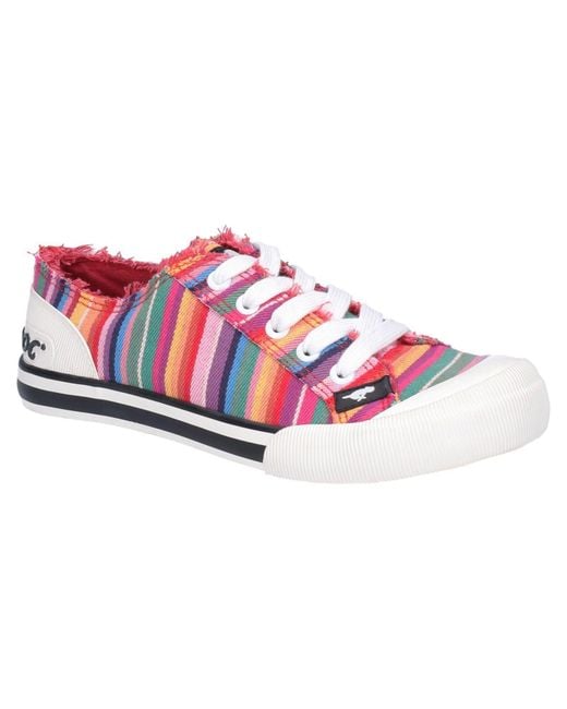 Rocket Dog Red Jazzin Eden Stripe Cotton Multi Trainers