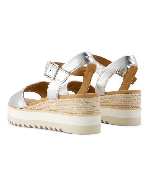TOMS Metallic Diana Leather Wedges