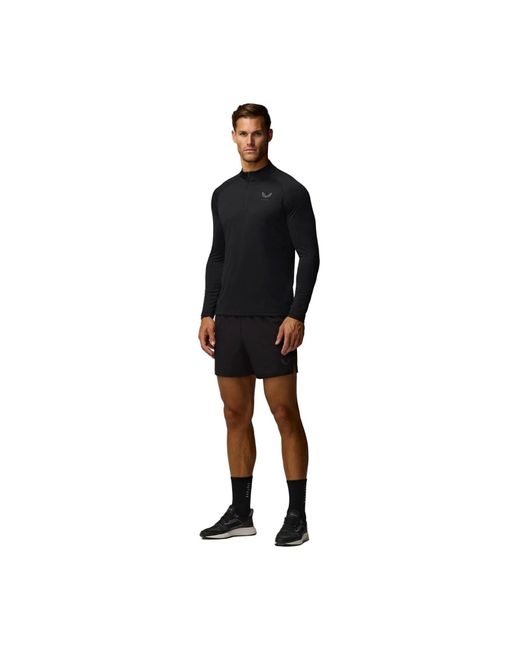 Castore Black Adapt Training 1/4 Zip Top Polyester Activewear T-Shirts for men