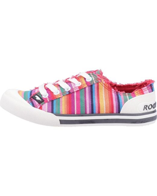 Rocket Dog Red Jazzin Eden Stripe Cotton Multi Trainers