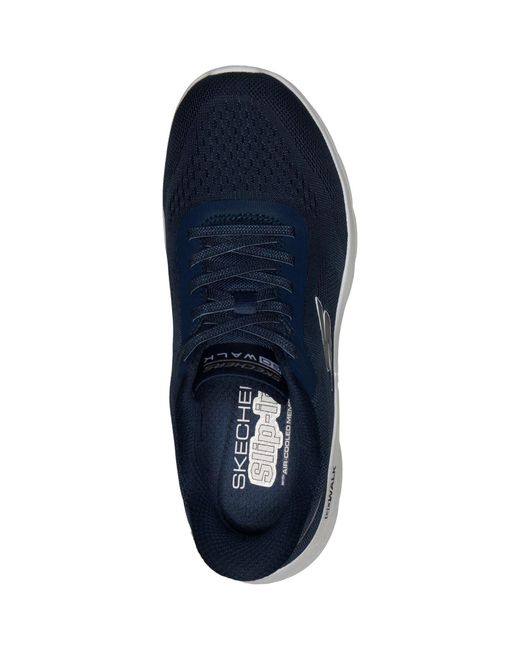 Skechers Blue Go Walk Flex Azriel Textile Textile/ Trim Trainers