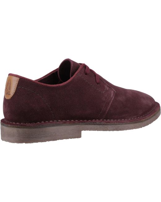 Hush Puppies Red Scout Suede Bordeaux Lace-Up Shoes for men