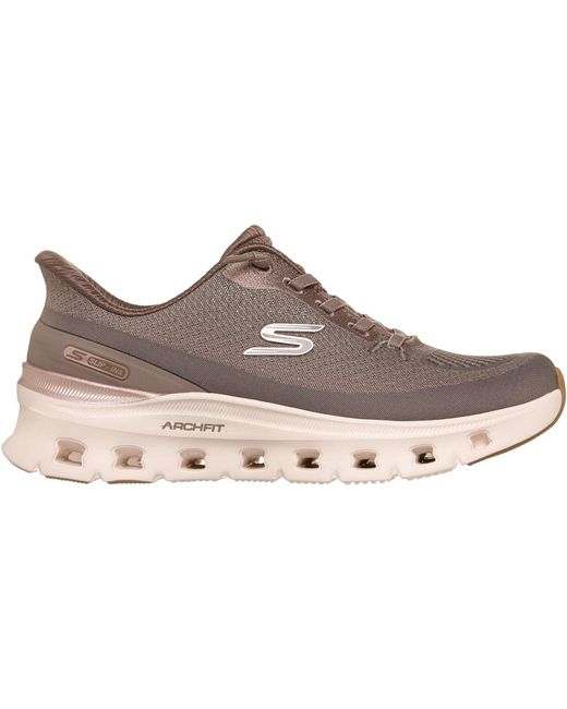 Skechers Gray Arch Fit Glide-Step Pro Golden Pace Textile Trainers
