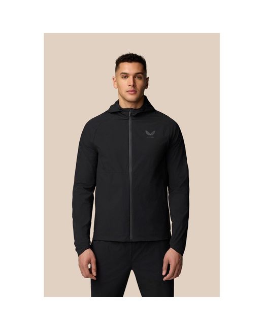Castore Black Branded Elastic Wind Jacket for men