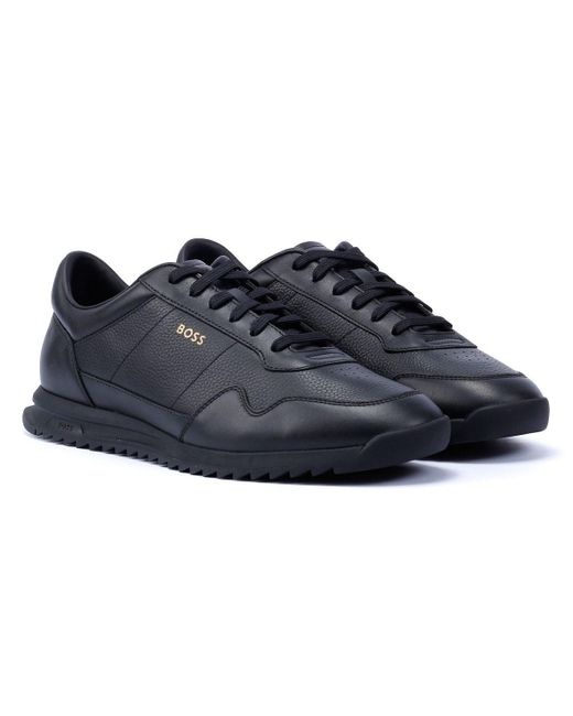 Boss Zayn Low Farbe Ledersneaker in Blue für Herren