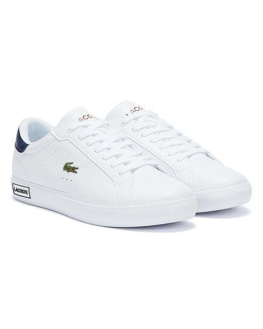 Lacoste Leather Powercourt 721 2 / Navy / Red Trainers in White for Men -  Lyst