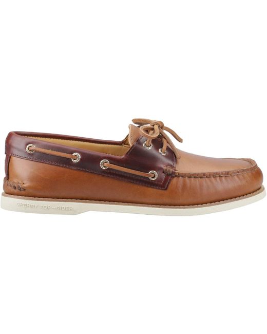 Sperry Top-Sider Brown Authentic Cup Leather Boat Shoes for men