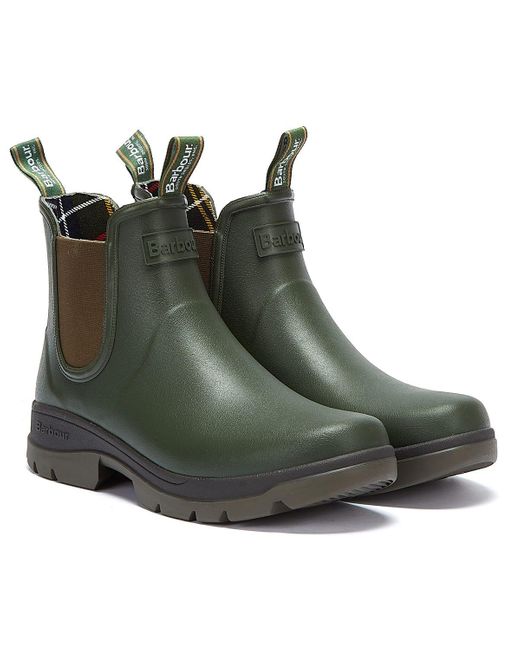 Barbour Fury Chelsea Olive Green Wellies for men