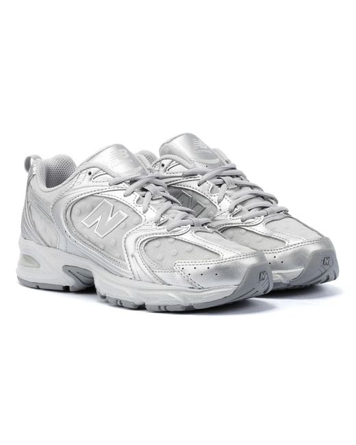 New Balance Gray 530 Raincloud Metalic Trainers
