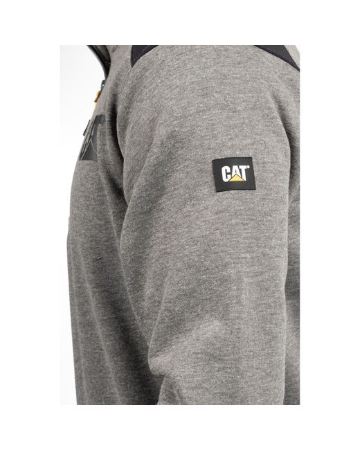 Caterpillar Gray Essential 1/4 Zip Polyester Sweatshirt for men