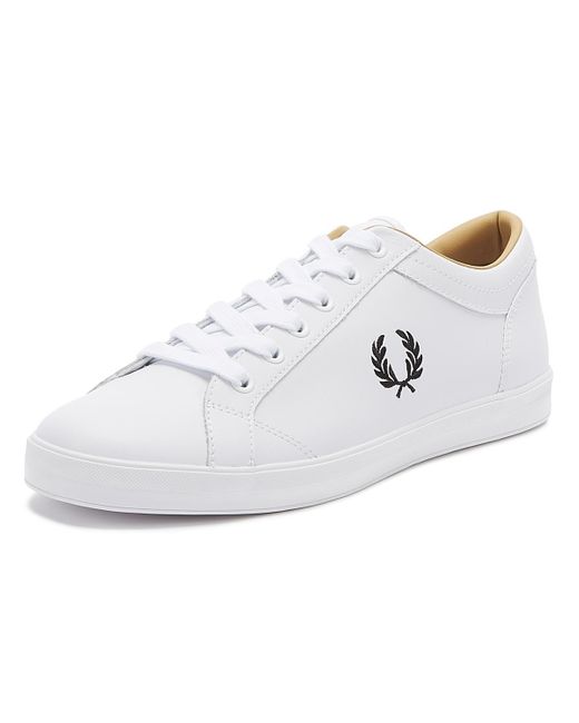 fred perry baseline trainers white