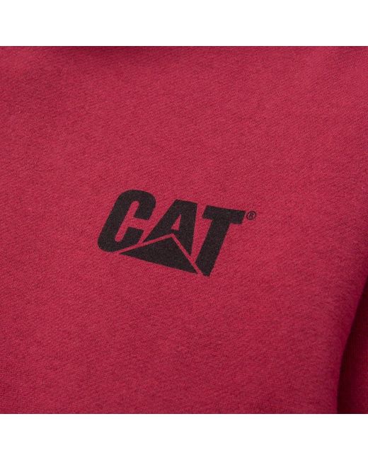 Caterpillar Red Trademark Banner Cotton Hooded Sweatshirt for men