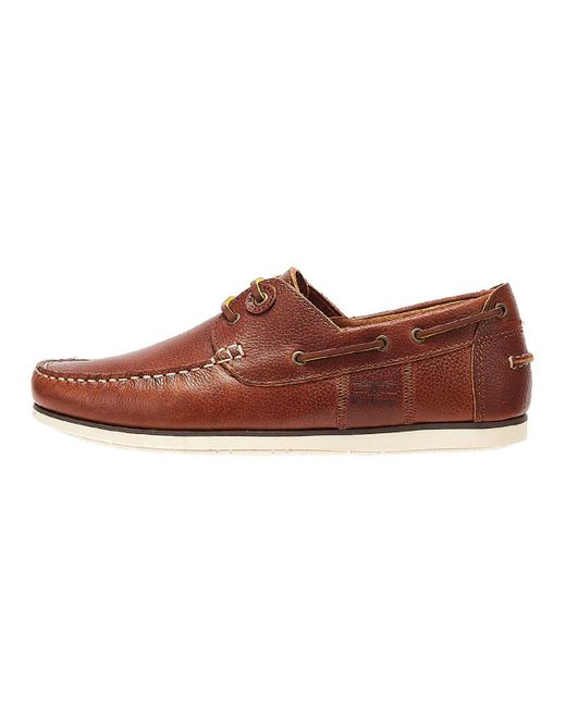 barbour capstan boat shoes cognac