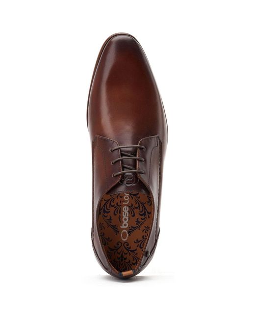 Base London Brown Gambino Excel Leather Burnt Lace-Up Shoes for men