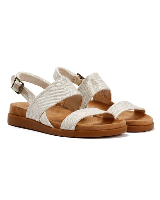 TOMS Metallic Marin Slingback Textile Natural Sandals