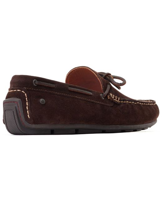 Base London Brown Brooks Leather Burnt Standard Loafers for men