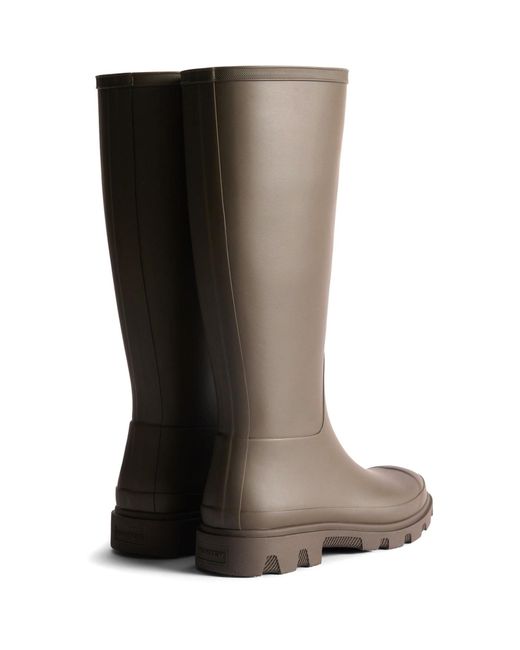 Hunter Brown Downpour Tall Boot Rubber Wellington Boots for men