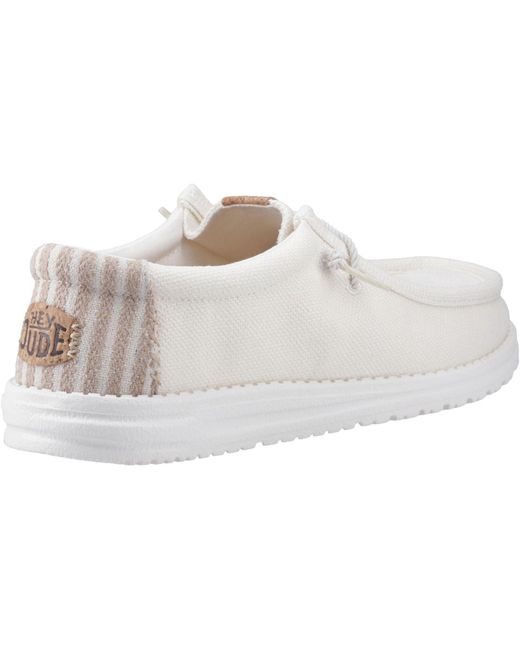 HeyDude White Wally Resort Synthetic Blend /Multi Moccasins Shoes for men