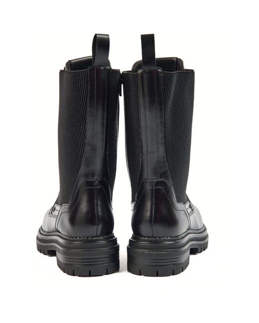 Pod Black Polly Leather/Textile Boots