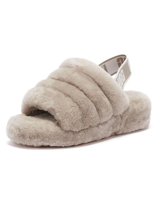 grey fluffy ugg slippers