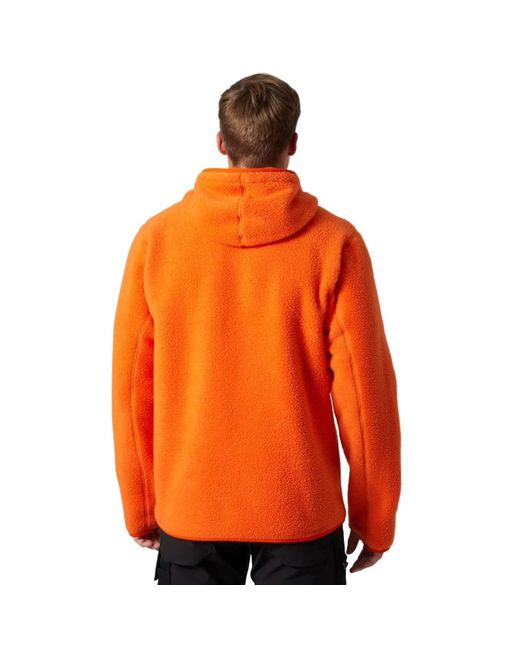Helly Hansen Orange Heritage Pile Hoodie Fleece Jacket for men