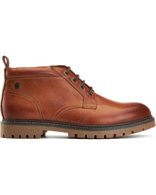 Base London Brown Cobalt Leather Ankle Boots
