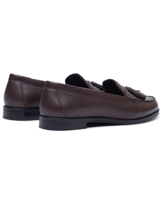 Hush Puppies Blue Connie Leather Chocolate Loafers