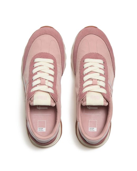 Fitflop Pink Retro-Q X Pantone Suede Trainers