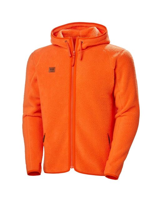 Helly Hansen Orange Heritage Pile Hoodie Fleece Jacket for men