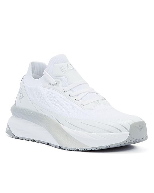 EA7 White Crusher Sonic Knit Men's Trainers