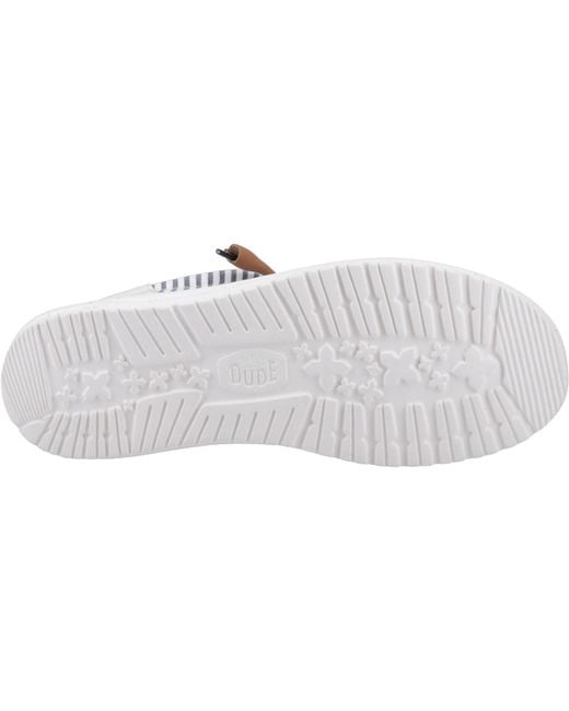 HeyDude Blue Wally Funk Nu Prep Cotton Princess/Wood Ash Moccasins Shoes for men