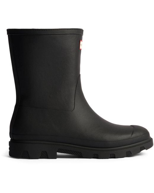 Hunter Black Downpour Short Insulated Boot Rubber Wellington Boots
