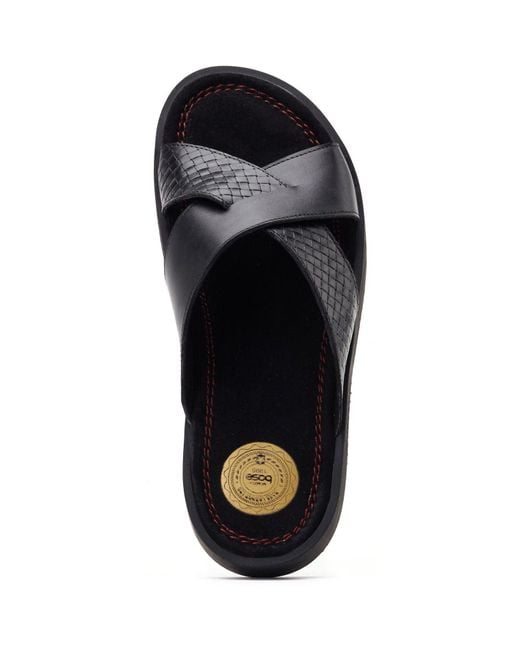 Base London Black Astro Leather Men's Sandals for men