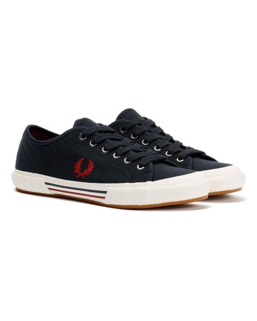Fred Perry Black B708 Vintage Tennis Canvas Trainers for men