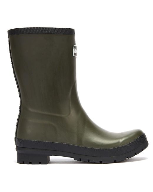 Barbour Rubber Banbury Womens Olive Green Wellies - Lyst