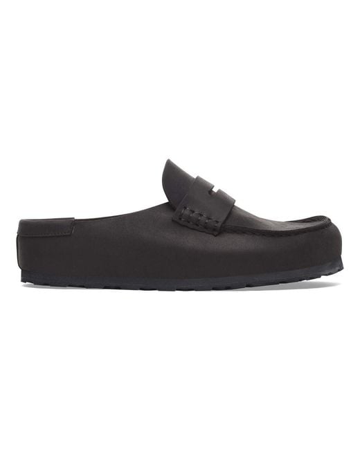 Birkenstock Black Naples Leather Regular Clogs