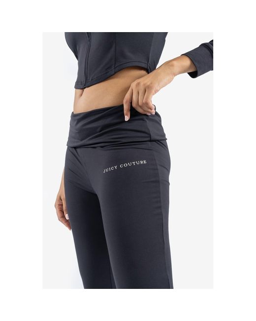 Juicy Couture Black Roll Down Flare Nylon Track Pants