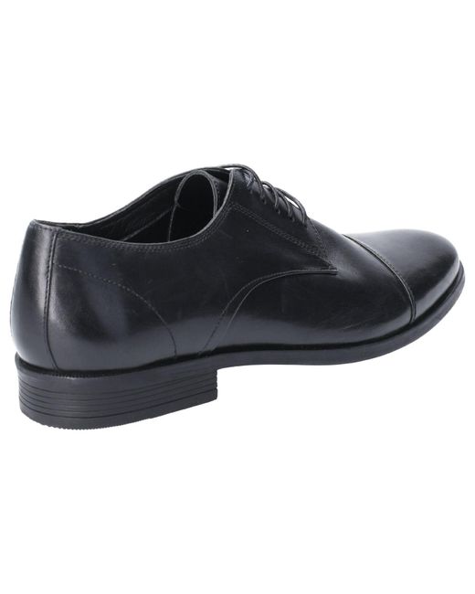 Hush Puppies Black Ollie Cap Toe Farbe -Schnürschuhe Aus Leder